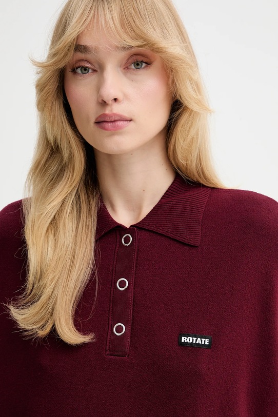 Rotate sweter z wełną bordowy 1143042734