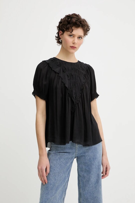 MUNTHE bluzka PERILLA casual czarny 252100025231