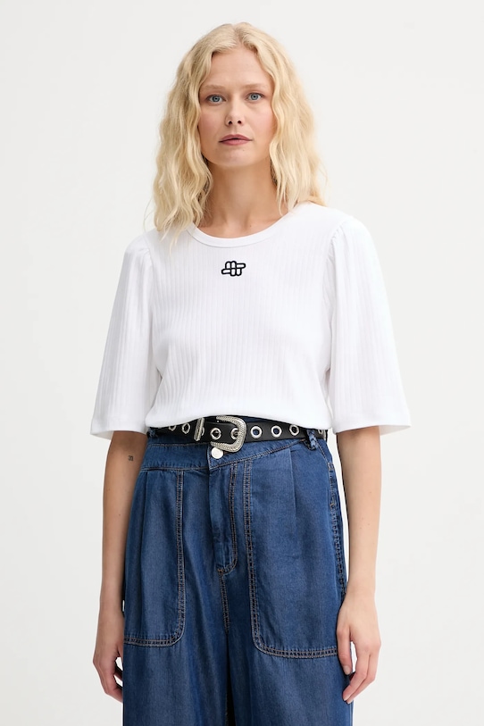 MUNTHE t-shirt bawełniany PARSA bawełna biały 252110025264