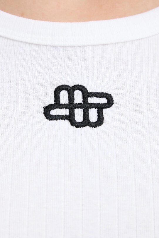 MUNTHE t-shirt bawełniany PARSA 252110025264 biały