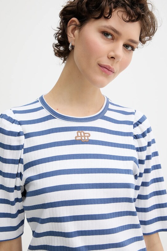 MUNTHE t-shirt bawełniany PARSA niebieski 252110025264