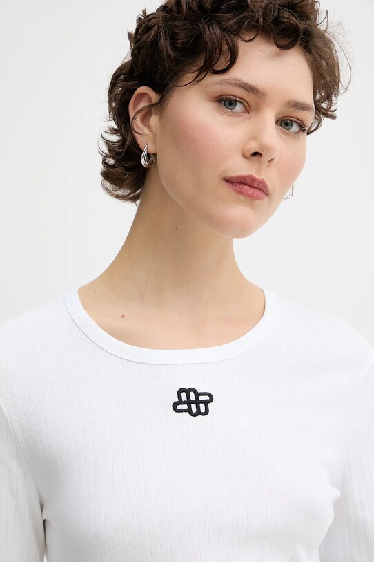 Odzież MUNTHE longsleeve bawełniany POTE 252110225264 biały