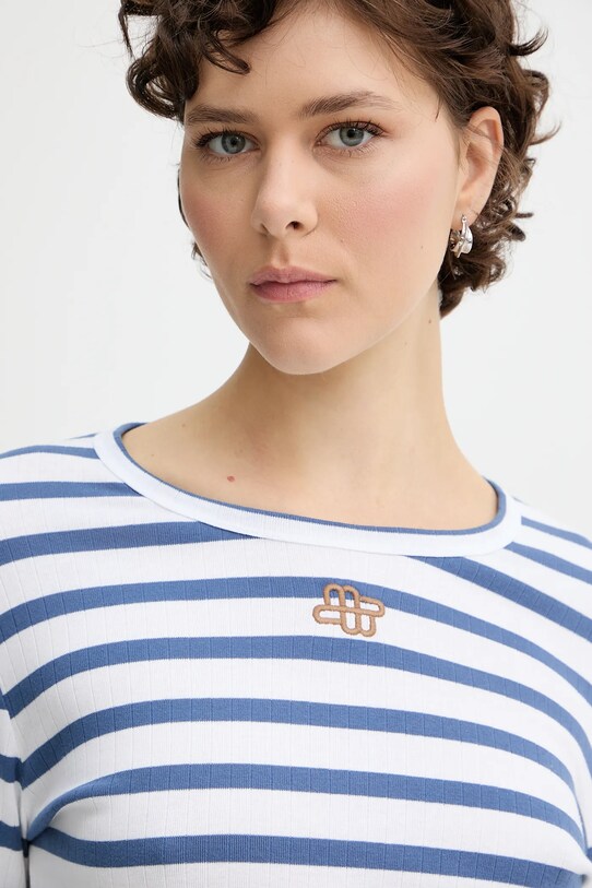 MUNTHE longsleeve bawełniany POTE niebieski 252110225264