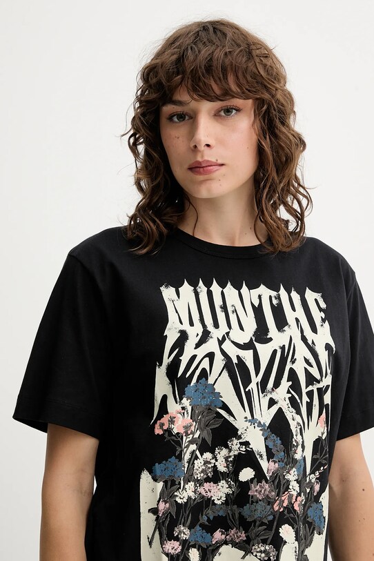 MUNTHE tricou din bumbac PRIZE negru 252110325260