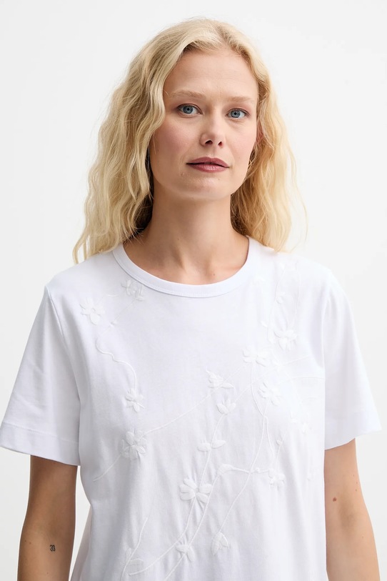 MUNTHE tricou din bumbac PIRIS alb 252110525260