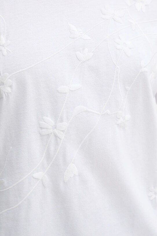 MUNTHE t-shirt bawełniany PIRIS 252110525260 biały