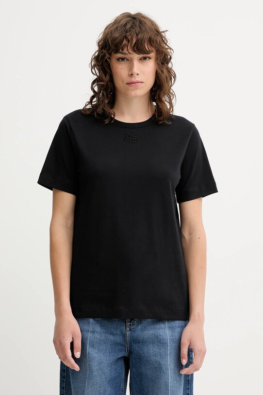MUNTHE t-shirt bawełniany TYLIE bawełna czarny 252110625260