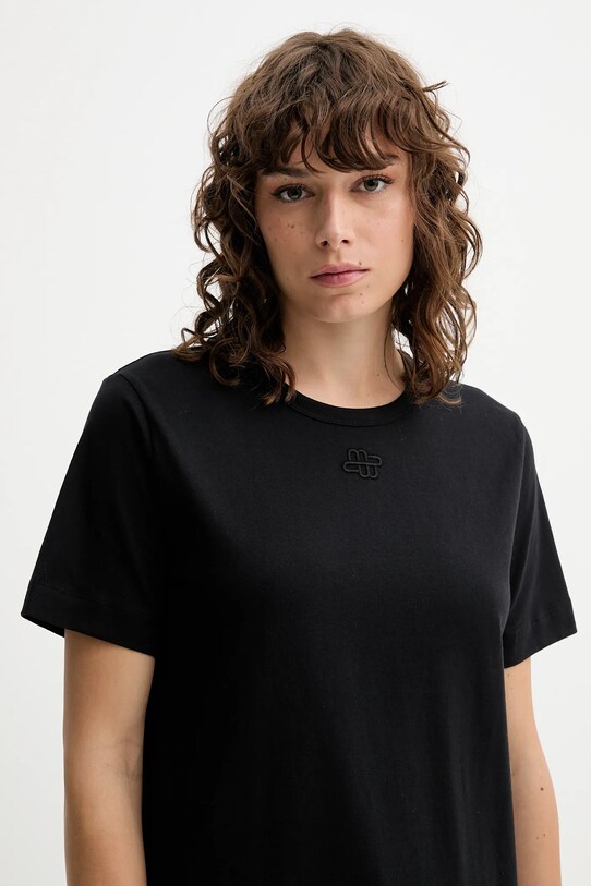 MUNTHE t-shirt bawełniany TYLIE czarny 252110625260