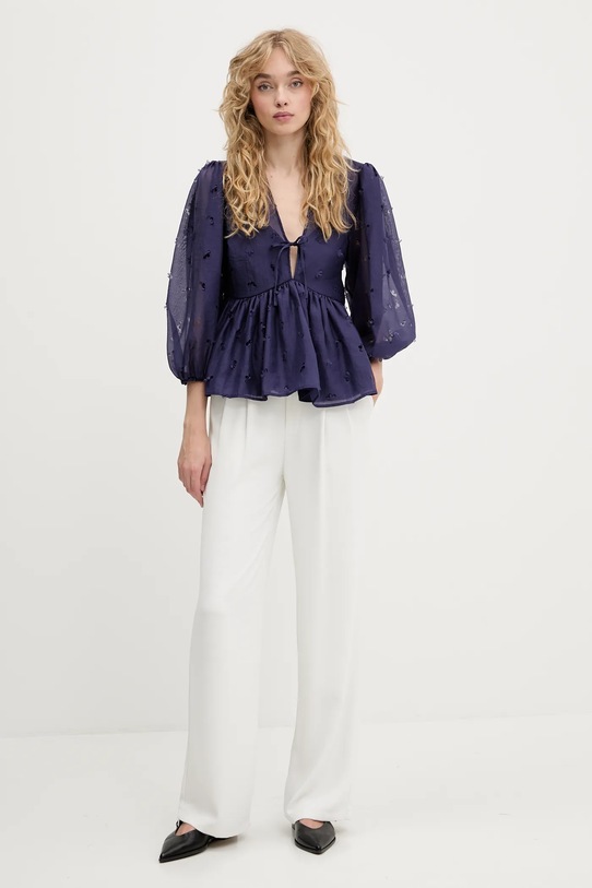 Stine Goya bluză SG.PF25.T062.1608 bleumarin AW25