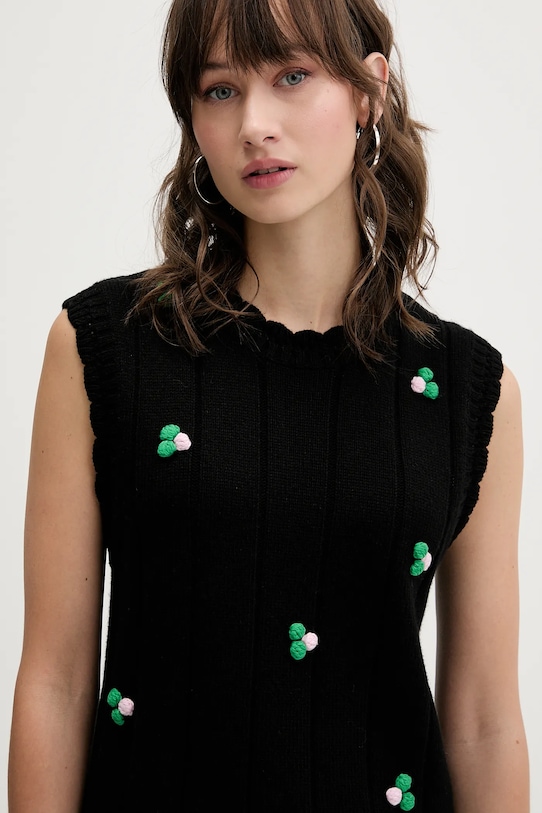 Stine Goya kamizelka z dodatkiem wełny czarny SG.AW25.K043.2359