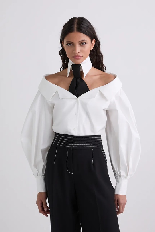 Karl Lagerfeld cămașă din bumbac lung alb A3W11042