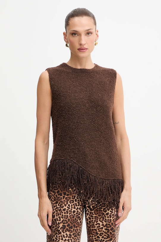 Simona Corsellini vestă din amestec de lână grosime medie maro A25CPTOO0101