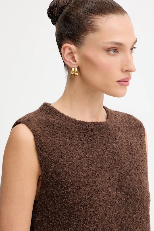 Simona Corsellini vestă din amestec de lână maro A25CPTOO0101