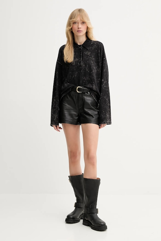 Gestuz longsleeve bawełniany 10910662 czarny AW25