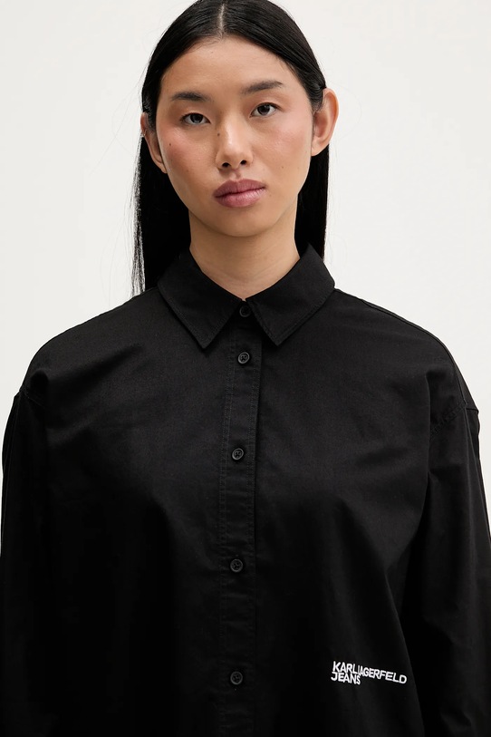 Pamučna košulja Karl Lagerfeld Jeans crna A3W11010