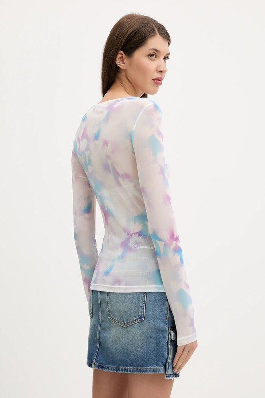 Oblečení Tričko s dlouhým rukávem Karl Lagerfeld Jeans A3W17049 bílá