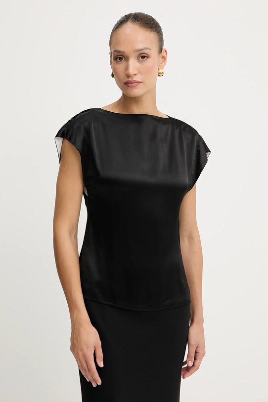 BOSS bluză uni negru 50541815