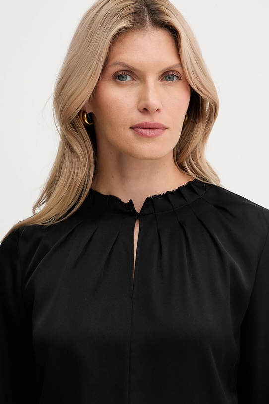 BOSS bluză de mătase negru 50548224