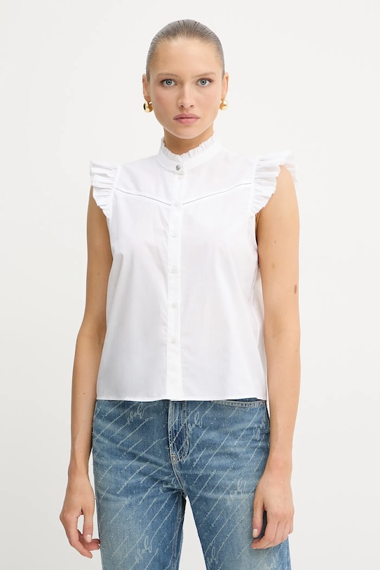 BOSS Orange cămașă din bumbac scurt alb 50552753