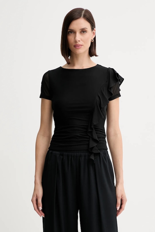 Блузка Guess VERDIANA короткий чорний W5YP08.KCZC2