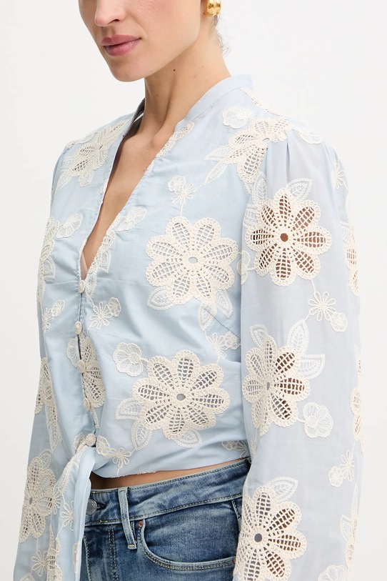 Βαμβακερό πουκάμισο Guess HAZEL W5YH1B.WHEO0 μπλε