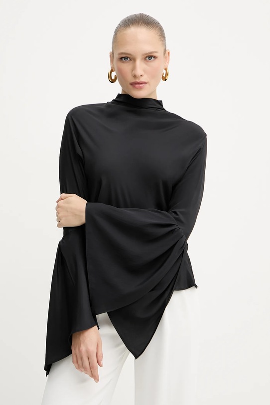 Pinko bluzka z jedwabiem casual czarny 105625.A2S9