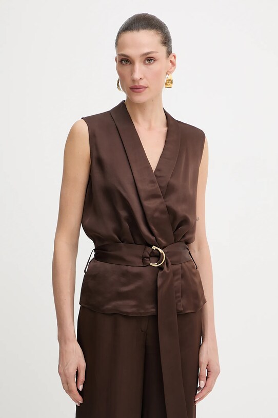 Marciano Guess bluzka IVA regular brązowy 5YGH15.7350A