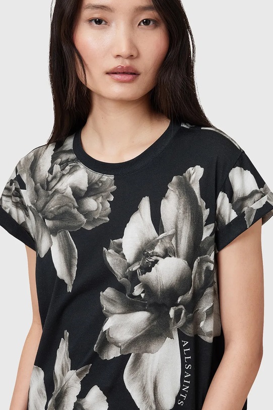 AllSaints t-shirt bawełniany ANNA W213JC czarny AW25