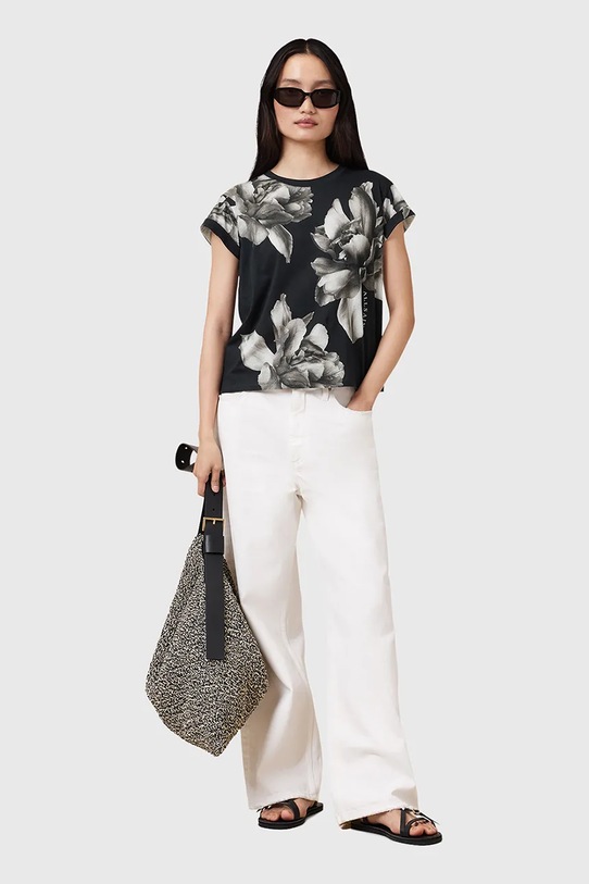 AllSaints t-shirt bawełniany ANNA czarny W213JC