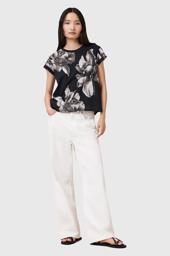 AllSaints t-shirt bawełniany ANNA W213JC czarny