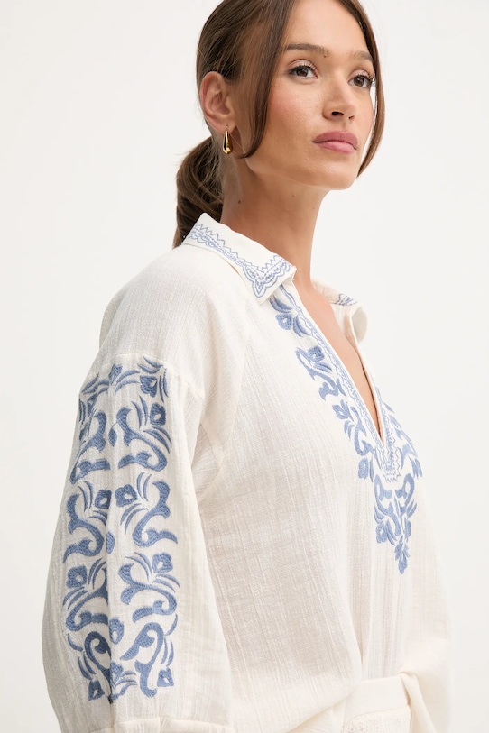 Majica z lanom Hoss Intropia bež 6282664