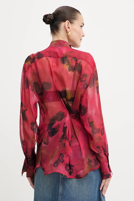 Odzież Victoria Beckham bluzka jedwabna 1325WSH006594B czerwony