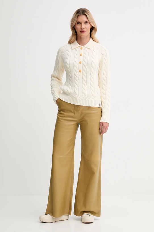 Bally sweter wełniany WKN0BG beżowy AW25