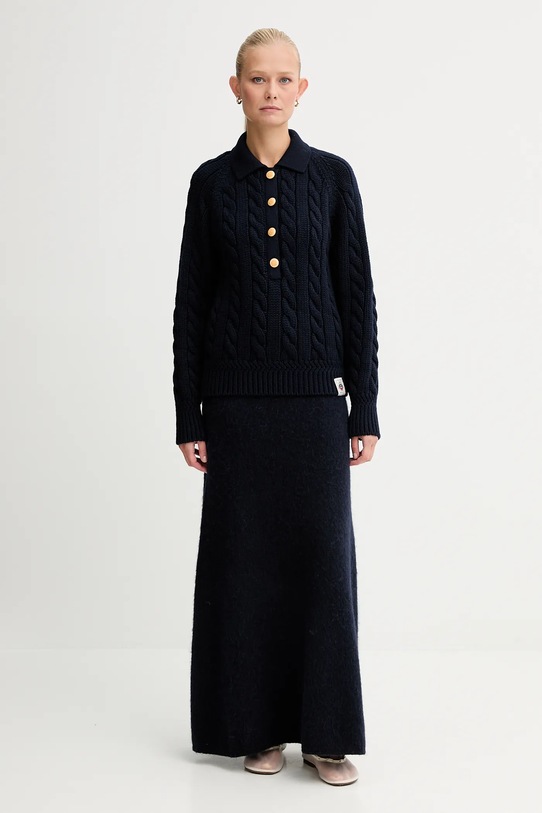 Bally sweter wełniany WKN0BG granatowy AW25