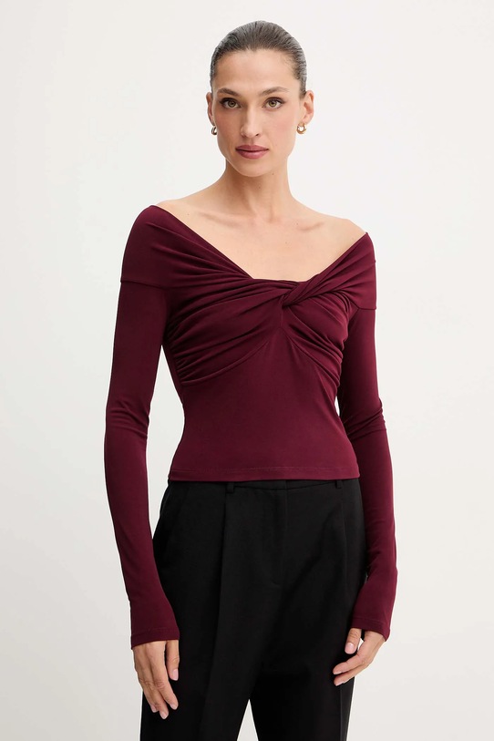 Patrizia Pepe bluzka z elastanem bordowy 2M4477.J333