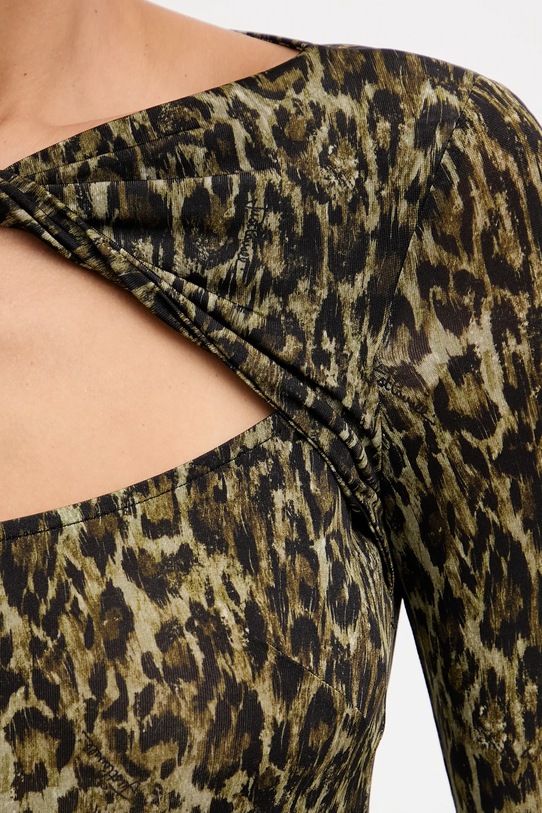 Just Cavalli bluzka 79PAH618.JS496 brązowy