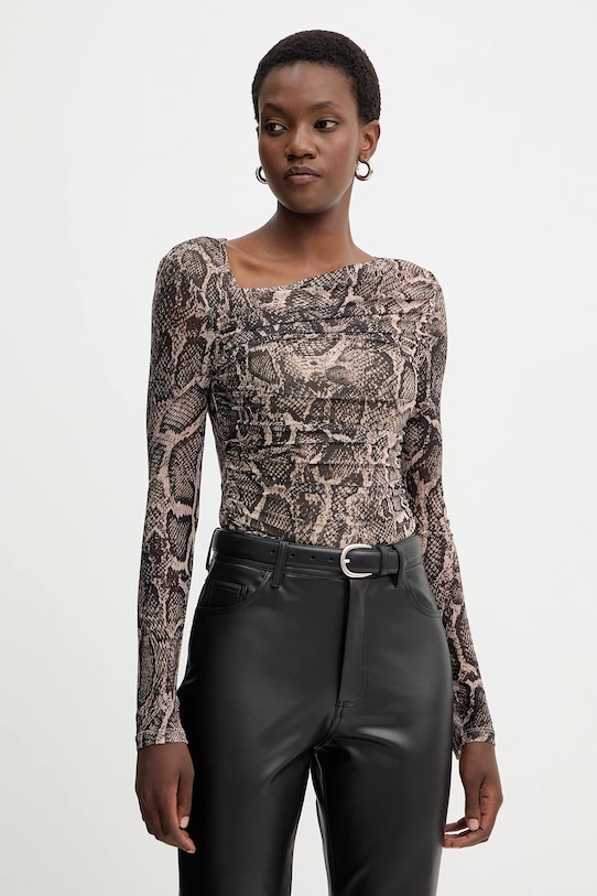 Guess longsleeve BERNARDETTE wzorzyste brązowy W5BP32.KCZC2