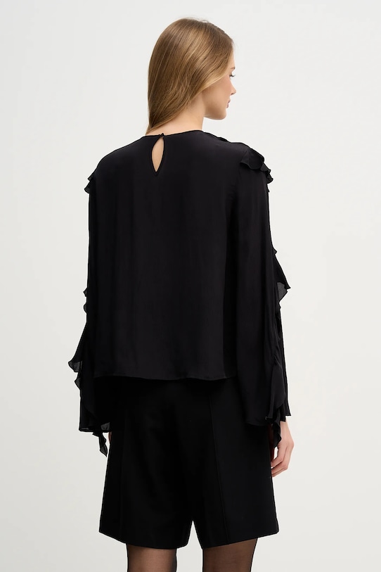 Îmbrăcăminte Sisley bluză 55E6LQ09R negru