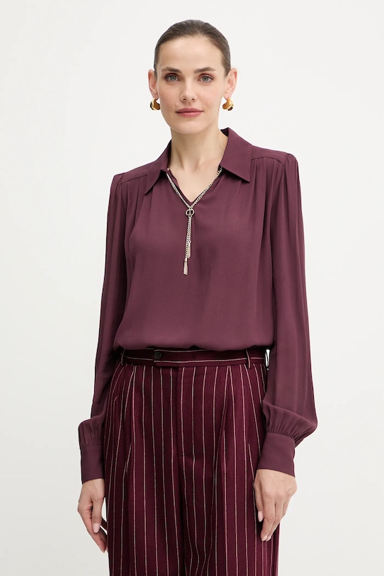 Twinset bluzka casual bordowy 252TP2291