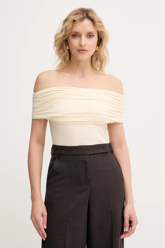 MAX&Co. top z elastanem beżowy 2526946071200