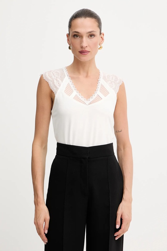 Top Morgan με ελαστάν λευκό DEMYL