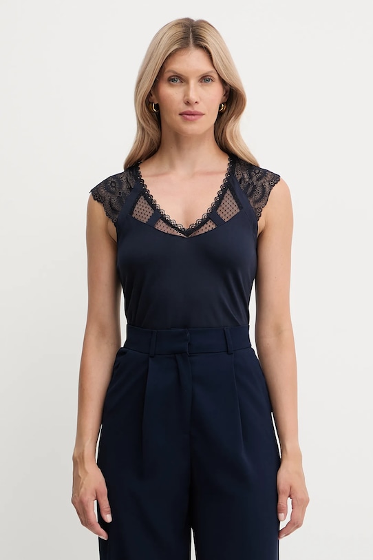 Morgan top uni bleumarin DEMYL