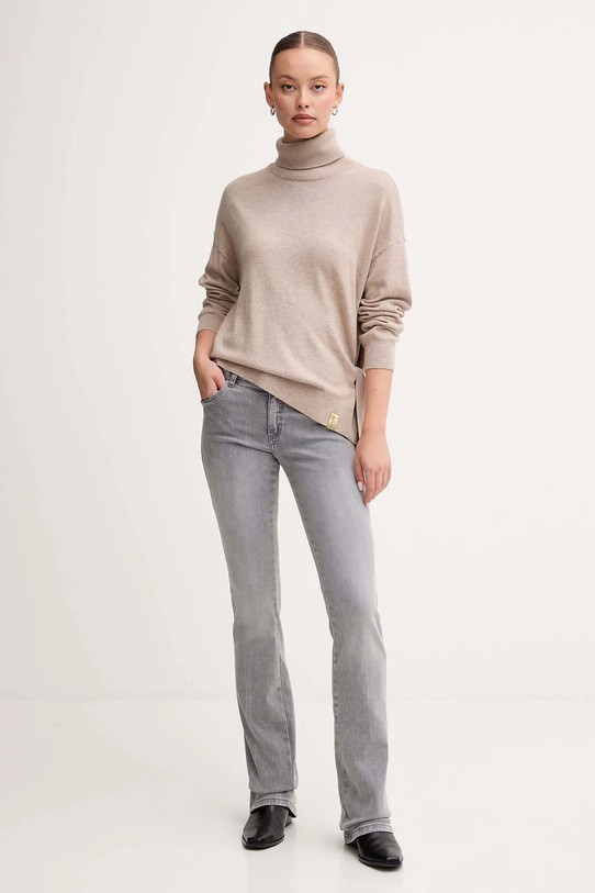 Gaudi sweter z dodatkiem wełny 521FD53002 beżowy AW25
