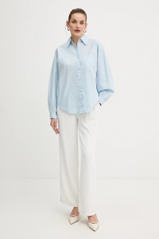 BOSS Orange cămașă din bumbac 50552163 albastru AW25