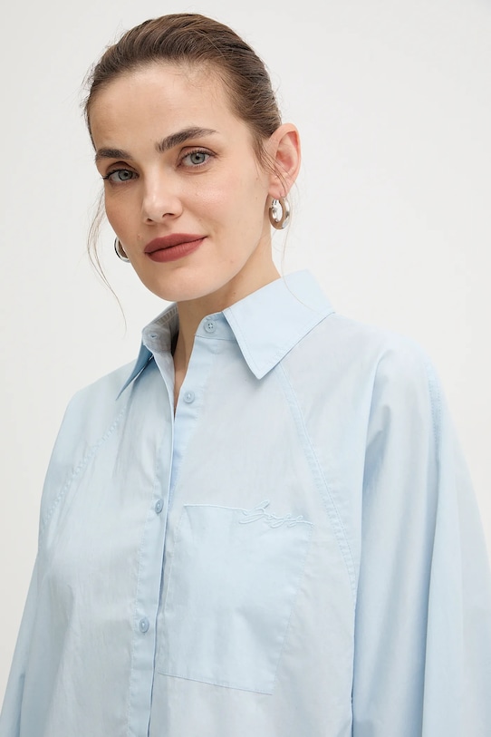 BOSS Orange cămașă din bumbac albastru 50552163