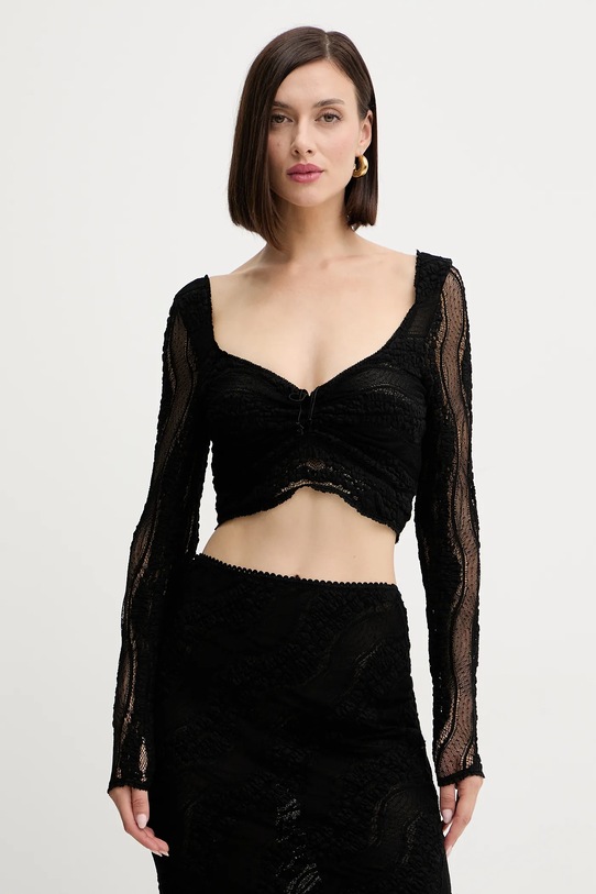 Charo Ruiz Ibiza bluzka z elastanem czarny 257101