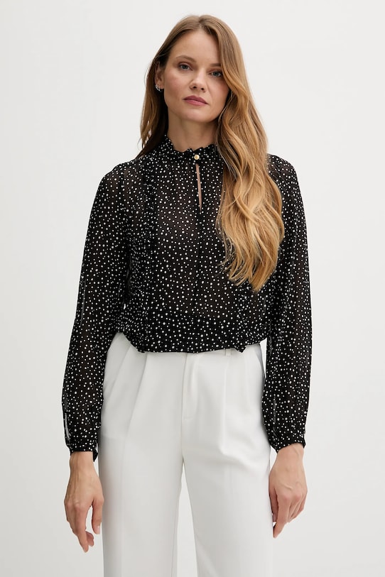 Blúzka Tommy Hilfiger regular čierna WW0WW47494