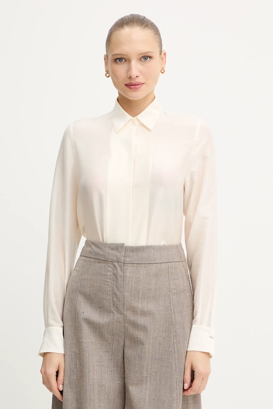 BOSS camicia in lana semplice beige 50548399
