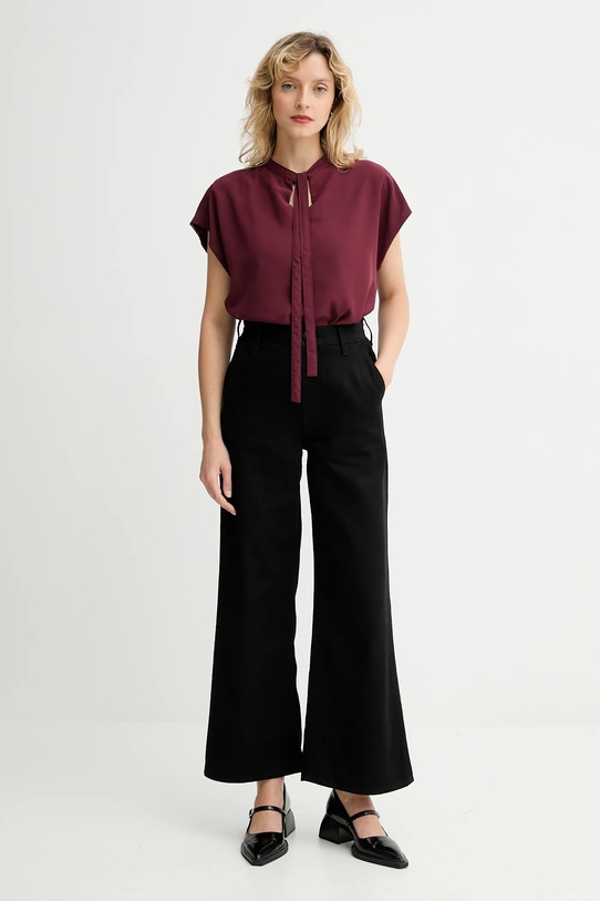 Blúzka Calvin Klein LV044D134G burgundské AW25