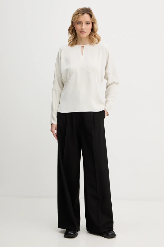 Calvin Klein bluzka LV044D176G beżowy AW25